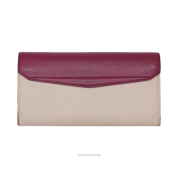 🔴 Fendi Long Wallet - Fuchsia Pink Leather - Picture 3 of 9